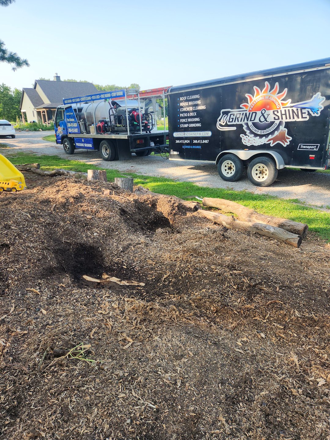 Stump Grinding for Playground Prep – New Haven, IN